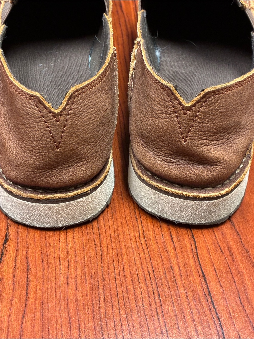 Ariat Chestnut Brown Leather Slip-On Loafers for Men Size 11.5 D - Picture 3 of 8